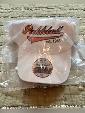 White Imperial Heritage Pickleball Cap with embroidered "Pickleball est. 1965"